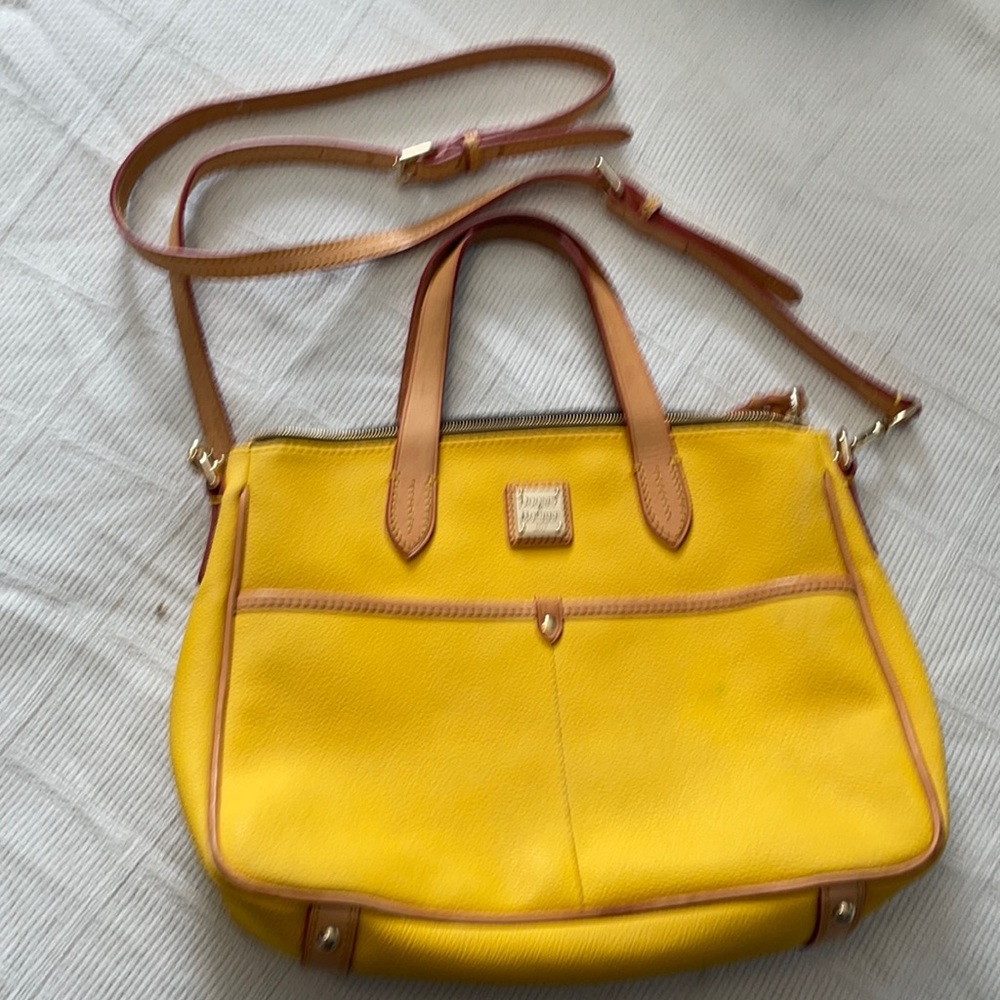 Dooney and Burke Yellow Pebble Leather Purse